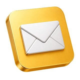 Enveloppe mail 3D ornementale affichée sur la page de contact